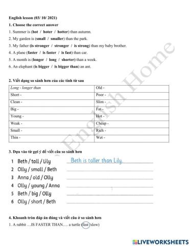 0310 Grade 4 so sánh hơn beginning