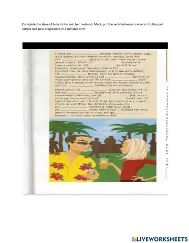 Past simple vs past progressive