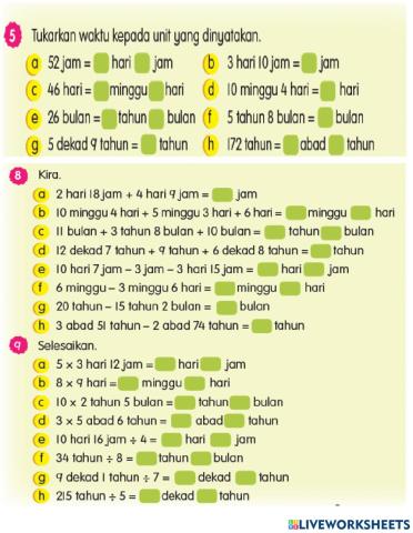 Masa dan waktu tahun 4