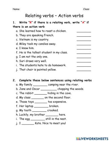 Relating verbs 2