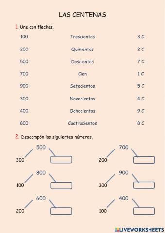 Numeración - Las centenas