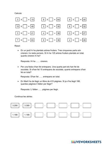 Numeració i problemes