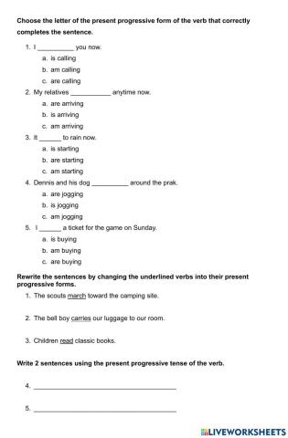 Present Progressive Tense