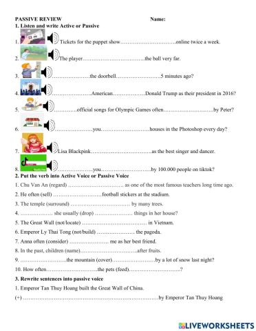 Grade 7- Passive Active Review