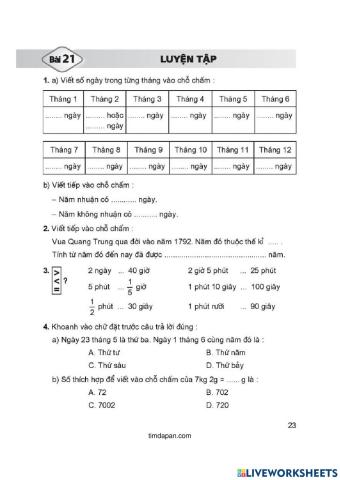VBT Toán in - bài 21 - Toán in 4