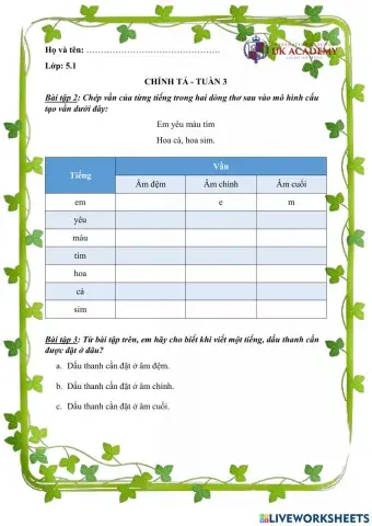 Chính tả 5 - tuần 3