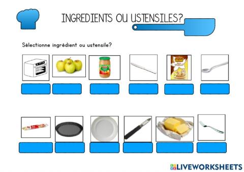 Tarte aux pommes : ingrédients ou ustensiles?