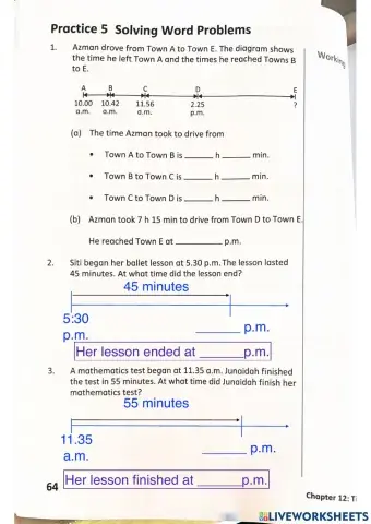 Year 4 Mathematics - TIME WORD PROBLEM