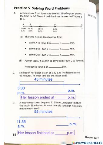Year 4 Mathematics - TIME WORD PROBLEM