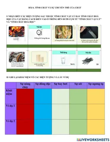 Bài 6. tính chất và sự chuyển thể của chất