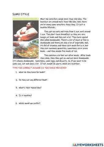 Food and health-the sumo style