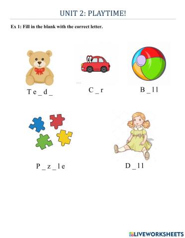 Unit 2: Playtime!