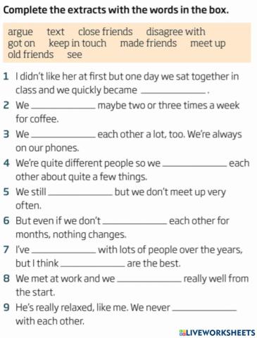 9A Good friendsListening & vocabulary, 3a