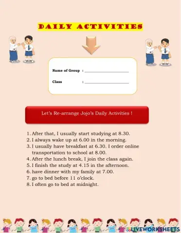 Jojo's Daily Activities