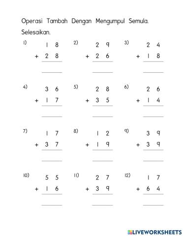 Operasi Tambah Dengan Mengumpul Semula