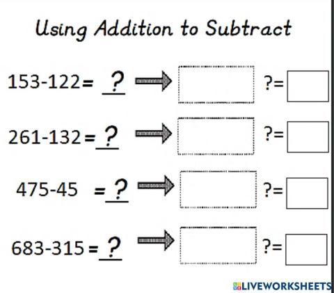 Use Addition to Subtract
