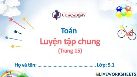 Toán 5 - luyện tập chung trang 16 17