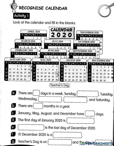 Recognise Calendar