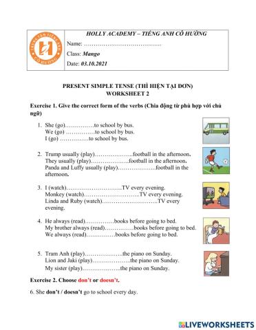 MANGO - Present simple tense - 03-10-2021