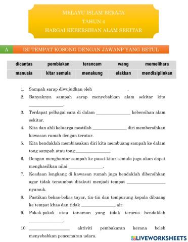 HARGAI KEBERSIHAN ALAM SEKITAR