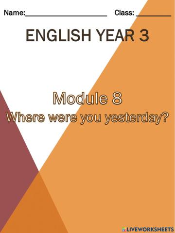 Exercise Module 8 Where are you yesterday?