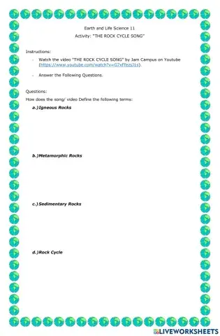 Activity: Rock Cycle Song