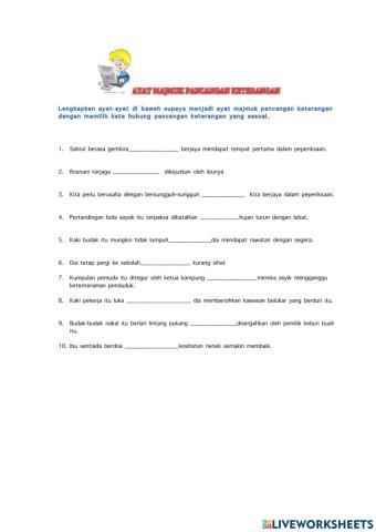 Ayat majmuk pancangan keterangan