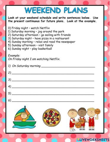 Present Continuous for Future Sentence Writing