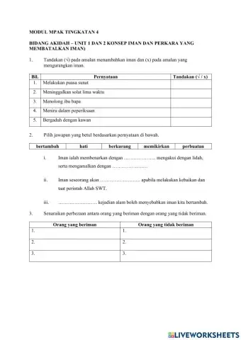 Modul mpak t4 akidah unit 1 dan 2