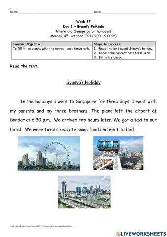 Where did Syasya go on holidays?