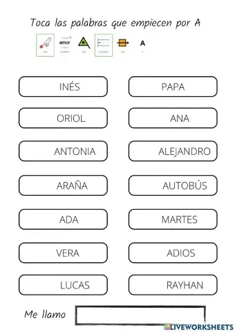 Palabras que empiezan por A