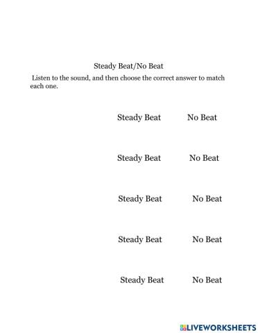 CPS Grades 2 and 3 Steady Beat-No Beat