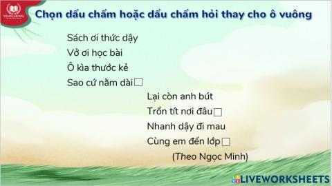 Chọn dấu chấm hoặc dấu chấm hỏi