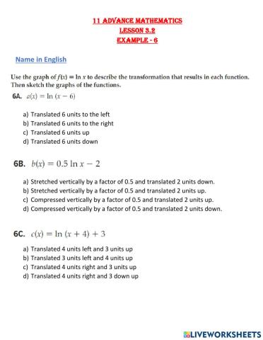11 Advance Lesson 3-2, Example -6