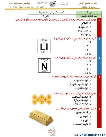 الروابط الأيونية و الفلزية 3