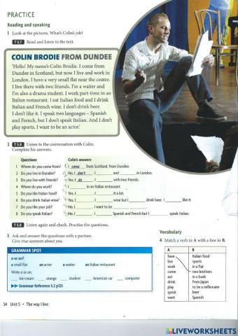 Unit 5: the way i live