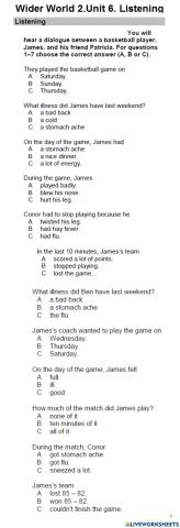 WW2. Unit 6.Listening