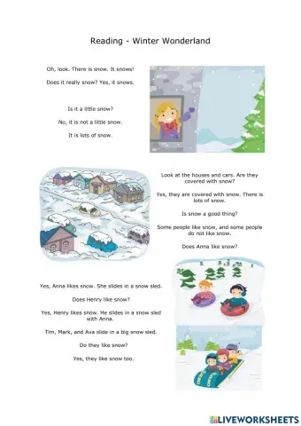 Reading comprehension 'winter'- basic