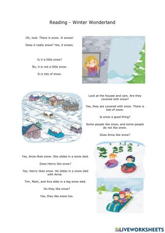 Reading comprehension 'winter'- basic