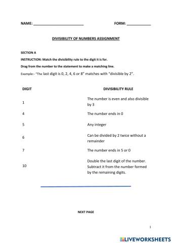 Divisibility of Numbers