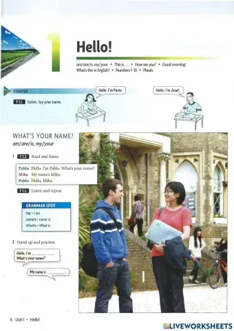 Unit 1: HELLO! PAGE (6)