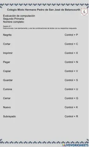 Evaluacion de segundo Primaria