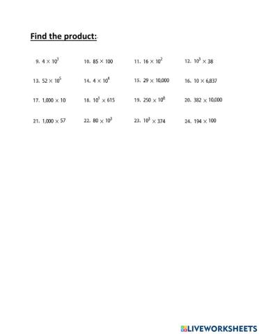 Multiplication pattern