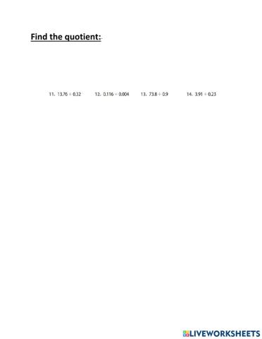 Dividing decimals