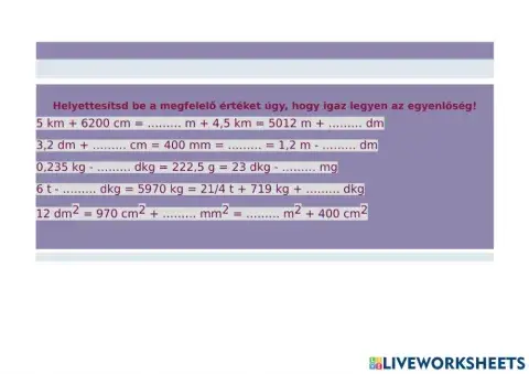 Mértékegységek 2.
