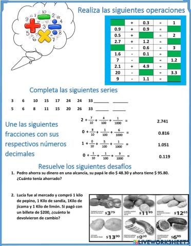 Calculo mental 4.4, series, fracciones y desafíos.