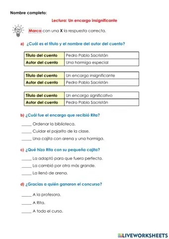 33. Valores U6 Lectura Un encargo insignificante 04.10