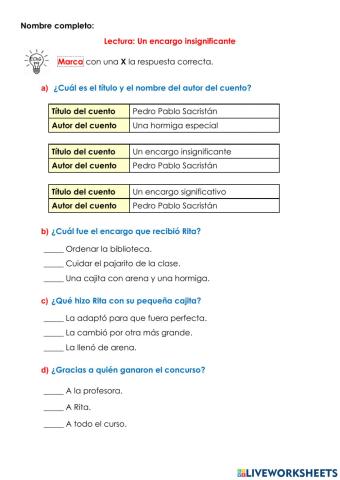 33. Valores U6 Lectura Un encargo insignificante 04.10