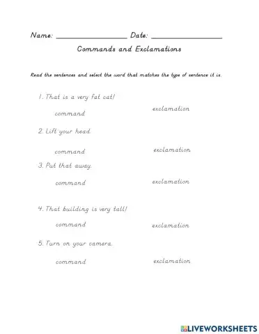 Command and Exclamations 2