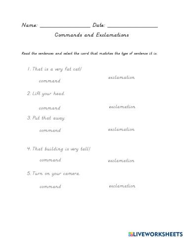Command and Exclamations 2